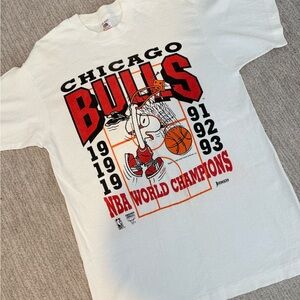 VTG 1991-1993 CHAMPIONS CHICAGO BULLS 3-PEAT × SNOOPY Size L NBA T-shirt USA